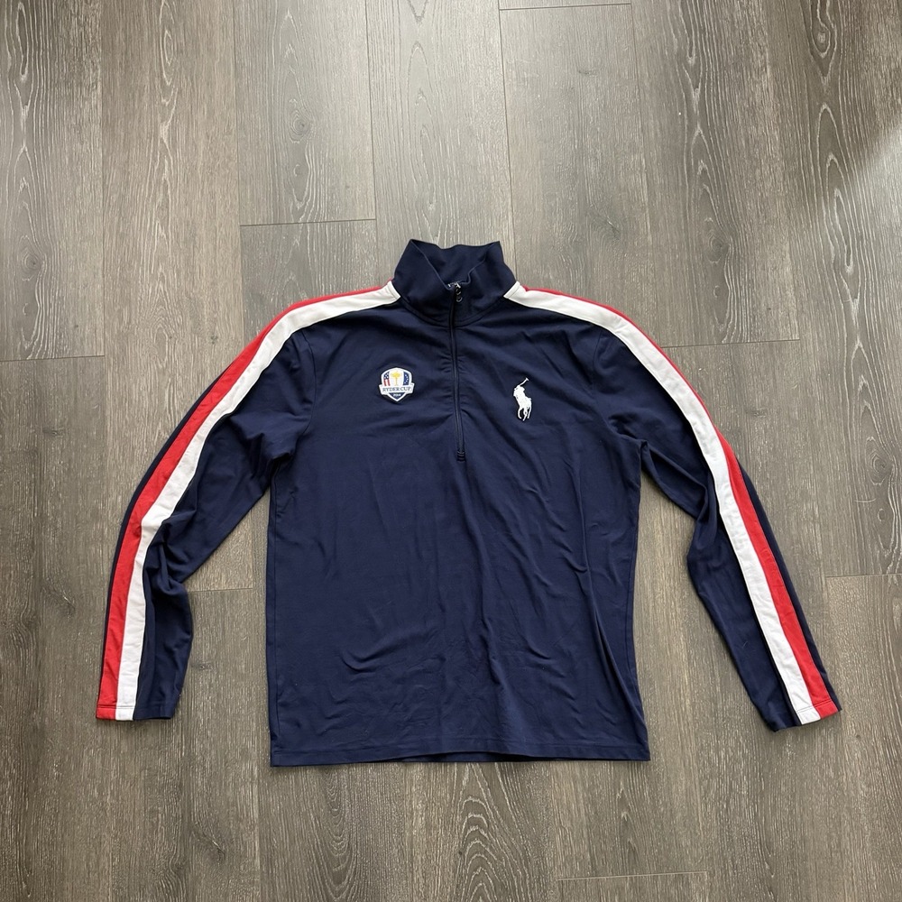 Polo‎ Golf Ralph Lauren Big Pony 1/4 Zip Mens Medium Ryder Cup 2014 USA Rugby